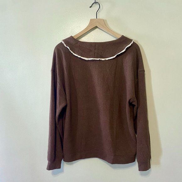 XL Ruffle Collared Long-Sleeve Top - Picture 5 of 8